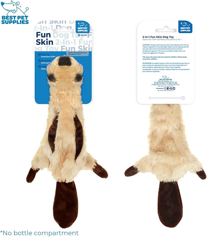 Best Pet Supplies Stuffing Free Squeaky Dog Toys for Small Dogs, Medium Dogs, and Large Dogs, Durable, Best Dog Chew Toy for Teething Puppy, Indoor Play - Squirrel, Small