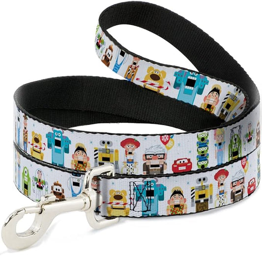 Disney Pet Leash, Dog Leash, Pixar Holiday Collection Nutcracker Characters Lineup White, 6 Feet Long 0.5 Inch Wide