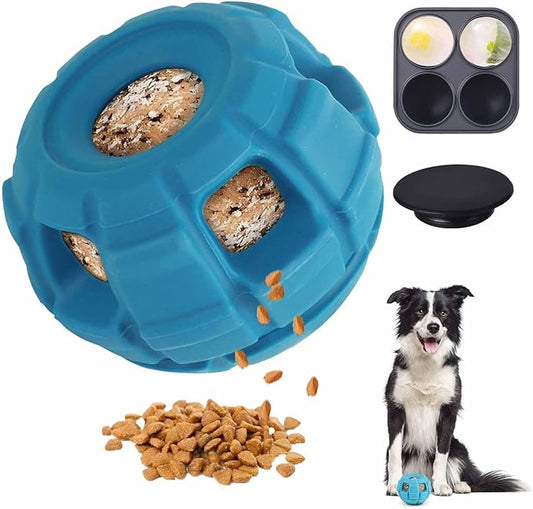 Interactive Dog Toys - Dog Puzzle Toy With Dog Treat Molds, Pet Food Grade Silicone Dog Enrichment Toys, Frozen Treat Dispensing Dog Toys to Keep Them Busy & Reduces Anxiety, Easy to Clean & Eco