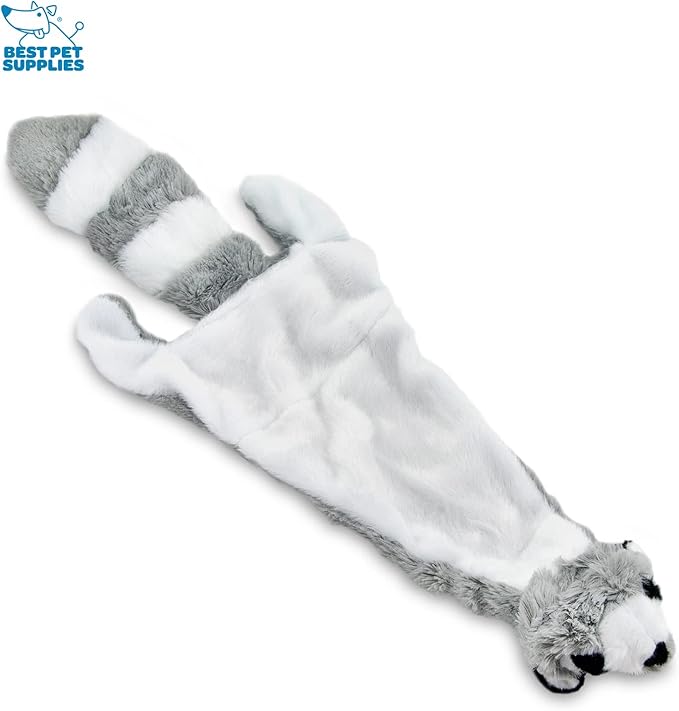 Best Pet Supplies Stuffing Free Squeaky Dog Toys for Small Dogs, Medium Dogs, and Large Dogs, Durable, Best Dog Chew Toy for Teething Puppy, Indoor Play, Holds Plastic Bottle - Raccoon, Medium