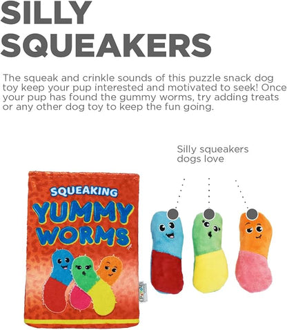 Outward Hound Snack Bag Yummy Worms Puzzle Squeaky Dog Toys