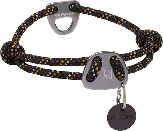 Ruffwear, Knot-a-Collar Dog Collar, Climbing Rope Collar for Everyday Use, Obsidian Black, 20"-26"