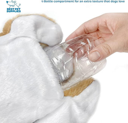 Best Pet Supplies Stuffing Free Squeaky Dog Toys for Small Dogs, Medium Dogs, and Large Dogs, Durable, Best Dog Chew Toy for Teething Puppy, Indoor Play, Holds Plastic Bottle - Hare, Medium
