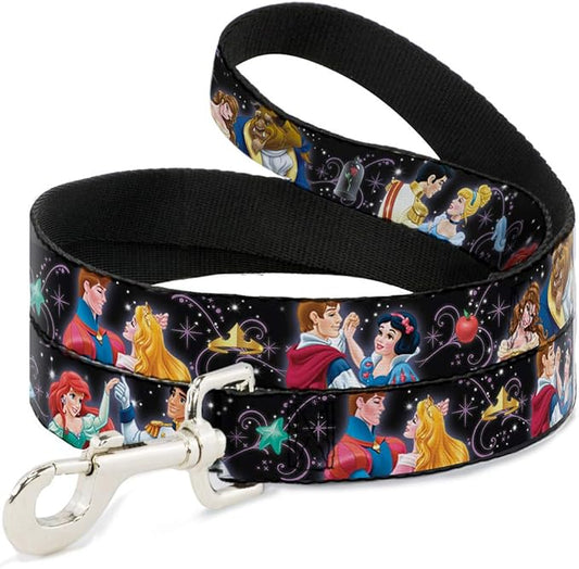 Buckle-Down Pet Leash - Disney Princesses & Prince's Dancing - 4 Feet Long - 1" Wide