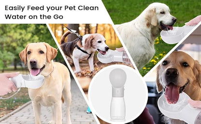 Portable Dog Water Bottle - Dishwasher Safe Material Pet Dispenser Outdoor Leek-Proof Dog Water Bottle with Perfect Sink Size - Quench Your Dog's Thirst On-The-Go(Gray)