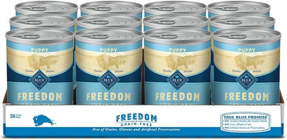 Blue Buffalo Freedom Grain Free Natural Puppy Wet Dog Food, Chicken 12.5oz cans (Pack of 12)