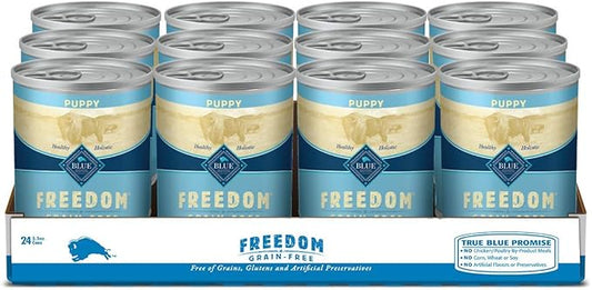 Blue Buffalo Freedom Grain Free Natural Puppy Wet Dog Food, Chicken 12.5oz cans (Pack of 12)