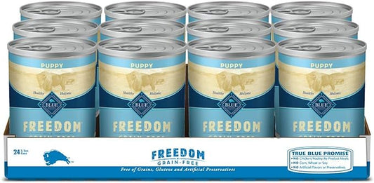 Blue Buffalo Freedom Grain Free Natural Puppy Wet Dog Food, Chicken 12.5oz cans (Pack of 12)