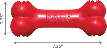 KONG Goodie Bone - Classic Durable Natural Rubber Dog Bone, Supports Mental Engagement - Treat Dispensing - Red - for Medium Dogs