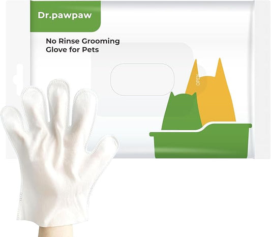 Cleaning Deodorizing Wipes for Dogs and Cats - Pet Grooming Gloves for Nourishing Fur - No Rinse Bathing Wipes for Daily Care and Traveling - Dog Washing Gloves for Paws, Fur and Butt - 10 PCS