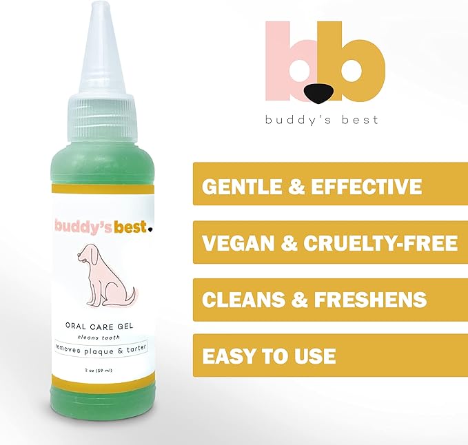 Buddy's Best Dog Dental Care, Dogs Toothpaste, Oral Care Gel for Teeth Cleaning & Fresh Breath, Formulated for Pets as Young as 8 Weeks, 2Oz