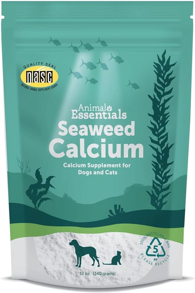 Animal Essentials Seaweed Calcium - Supplement for Dogs and Cats, High Digestibility, Pure Clean Icelandic Seaweed Calcium, Free of Lead and Hormones, Lab Tested, Magnesium - 12 Oz (Pack of 1)