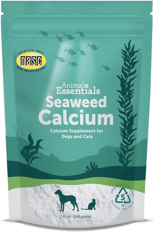 Animal Essentials Seaweed Calcium - Supplement for Dogs and Cats, High Digestibility, Pure Clean Icelandic Seaweed Calcium, Free of Lead and Hormones, Lab Tested, Magnesium - 12 Oz (Pack of 1)