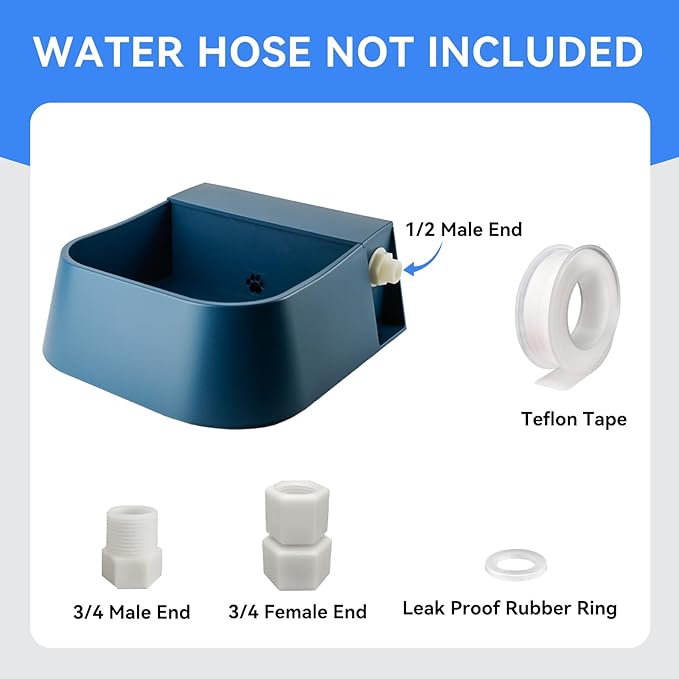 Enjoying Dog Automatic Waterer Bowl 2L Outdoor/Indoor Auto Pet Water Dispenser Float Valve Livestock Waterer for Dog Cat Chicken