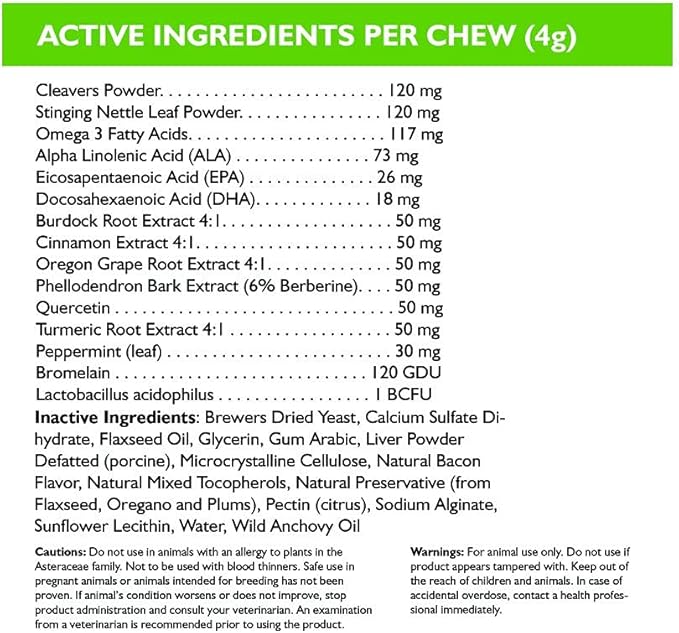 Only Natural Pet AllerFree Advanced Allergy Support for Dogs, Naturally Supports The Immune System, Respiratory System and Skin & Coat - 60 Count
