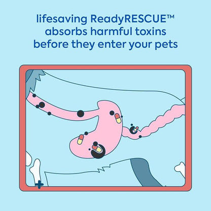 ReadyRESCUE - Pet Detox for Dogs, Cats, & Pets - First Response for Eating or Ingesting Emergencies - Activated Charcoal, Carbon - Rapid Solution to Absorb Toxins - 90g (3 vials of 30g)