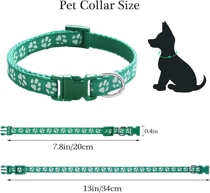 YOY 12 pcs/Set Soft Nylon Puppy Whelping ID Collars - Adjustable Reusable Washable Baby Dog ID Bands Pet Identification for Breeders, Neck 8" - 13"