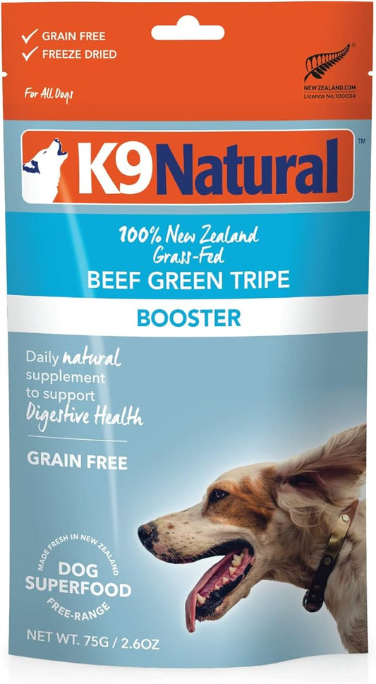 K9 Natural - Grain Free Freeze Dried Dog Food Supplement Booster - Beef Green Tripe, 2.6oz
