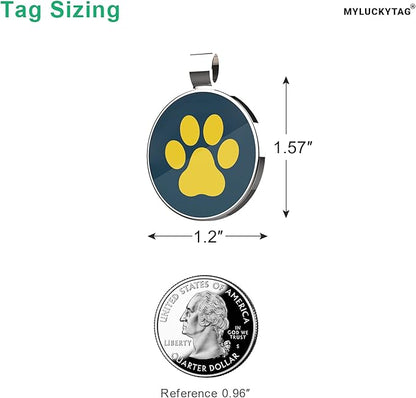 MYLUCKYTAG QR Code Pet ID Tags Dog Tags - Pet Online Profile - Scan QR Receive Instant Pet Location Alert Email