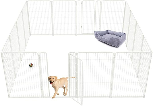 FXW Homeplus Dog Playpen Designed for Indoor Use, 45" Height for Large Dogs, White│Patented