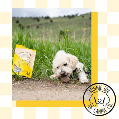 WINNIE LOU Jerky Organic Jerky Dog Treats Made in The USA – Human Grade Dog Treats – Dog Jerky Treats – All Natural Dog Treats – Healthy Dog Treats (Turmeric Bison Jerky)