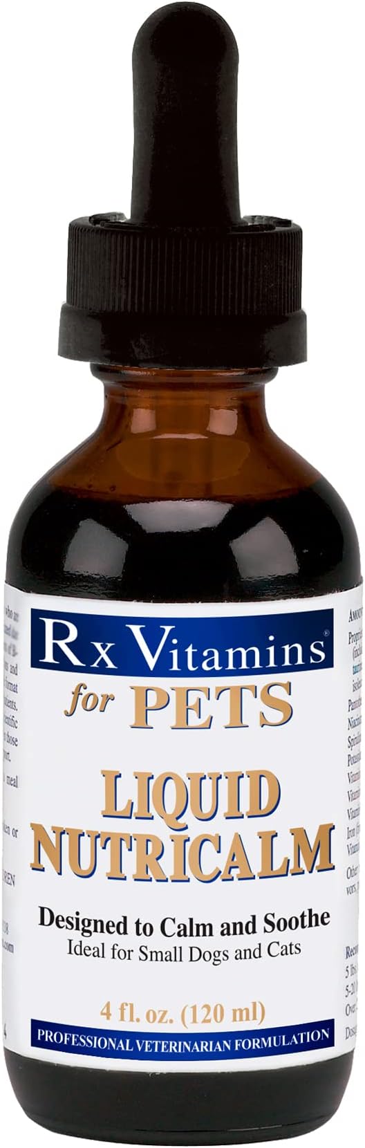 Rx Vitamins Liquid NutriCalm - Dog Calming Drops with L Tryptophan & Valerian Root - Cat Calming & Dog Anxiety Relief Ashwagandha Drops - Salmon 4 oz