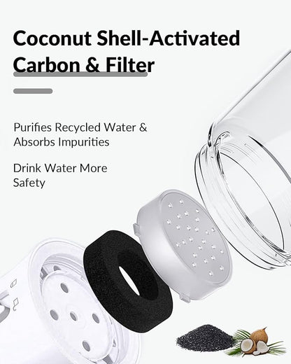 Dog Water Bottle 2 in 1, Leak Proof Portable Pet Water Bottle with Food Container, Outdoor Portable Water Dispenser for Cat, Puppy for Walking, Hiking, Camping, Travel(10oz White)
