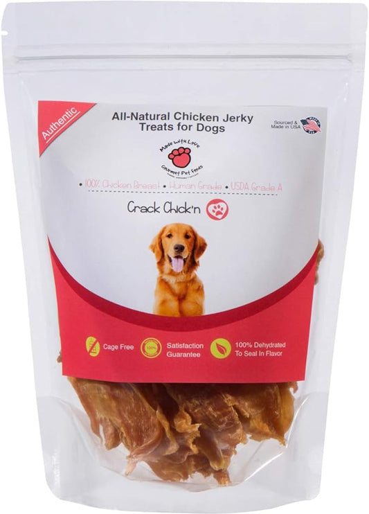 Made with Love | Chicken Jerky Treats | All Natural, 100% Chicken Breast, Human Grade, USDA Grade A, Cage Free, Grain Free, No Preservatives, Sourced & Made in USA, Great for Training