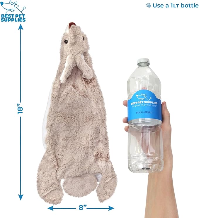 Best Pet Supplies Stuffing Free Squeaky Dog Toys for Small Dogs, Medium Dogs, and Large Dogs, Durable, Best Dog Chew Toy for Teething Puppy, Indoor Play, Holds Plastic Bottle - Hare, Pig, Large