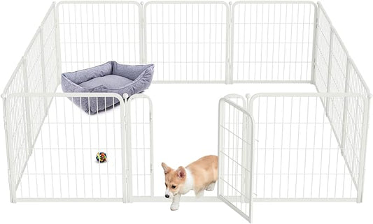 FXW Homeplus Dog Playpen Designed for Indoor Use, 24" Height for Puppy and Small Dogs, White│Patented