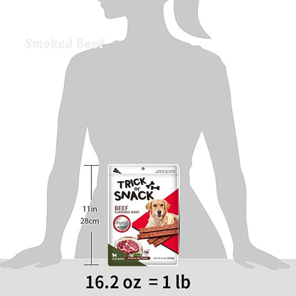 1 LB Variety Pack of Natural Grillers Dog Jerky Treats - Perfect for Training, Walking, and Treating - Made with Real Beef, Chicken, and Salmon (Beef Original Jerky)