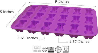 (4-Pack) Dog Paw & Bone Pink Chocolate Melt Making Silicone Mold - Treat Fondant, Hard Candy, (Oven Safe, Dishwasher Safe) Food-Grade, BPA-Free