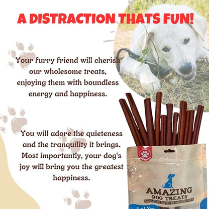 Amazing Dog Treats 6 Inch Collagen Stick - (25 Count) - Collagen Bully Sticks for Dogs - 95% Natural Collagen Sticks for Dogs - No Hide Bones for Dogs