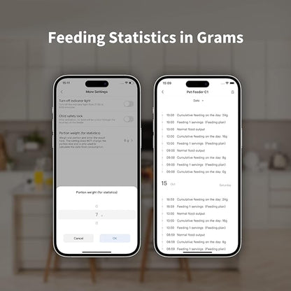 Aqara Smart Pet Feeder C1, REQUIRES AQARA Zigbee 3.0 HUB, Automatic Feeder for Cats and Dogs, Auto Cat Food Dispenser with APP Control, Can be Controlled by Google, Alexa, Siri, Works with SmartThings