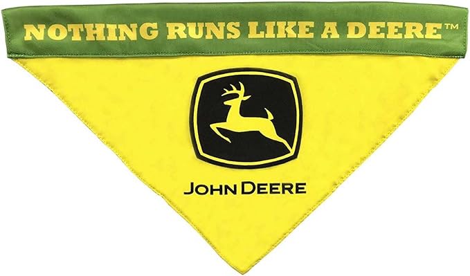 John Deere Reversible PET Bandana for Dogs & Cats, Cute & Stylish Bandana for Pets. Best Bandana for Construction, Tractors, John Deere Fans! Size: Large-Extra Large. Best Collar-Pull-Through Bandana