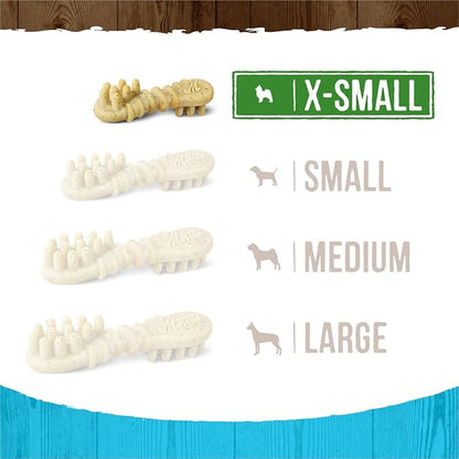 Merrick Fresh Kisses Natural Dental Chews Toothbrush Treat Shape Infused With Real Mint For Tiny Dogs 5-15 Lbs - 20 ct. Bag(Pack of 1)