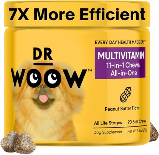 Multivitamins for Dogs - Everyday Vitamins for Dogs | Gut Immune Health, Joint Heart Eye Support | Dog Supplements Glucosamine Chondroitin, Digestion Probiotics, Omega 3 Fish Oil | 90 Ct