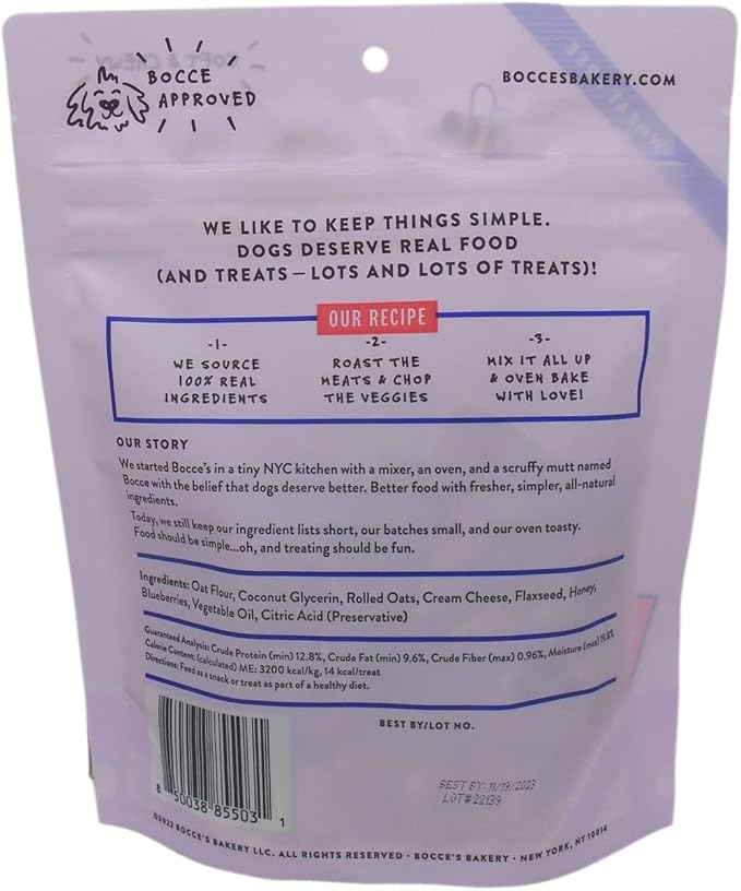 Bocce's Bakery Soft & Chewy Dog Treats 3 Flavor Variety - (1) Each: Sunday Roast, Berries & Cream, Mud Pie Oh My (6 Ounces) - Plus Rope Toy and Fun Animal Facts Booklet Bundle