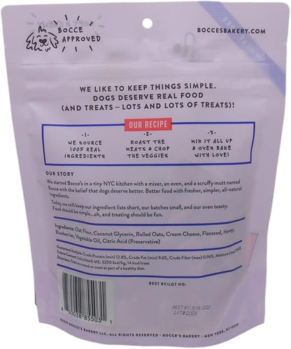 Bocce's Bakery Soft & Chewy Dog Treats 3 Flavor Variety - (1) Each: Sunday Roast, Berries & Cream, Mud Pie Oh My (6 Ounces) - Plus Rope Toy and Fun Animal Facts Booklet Bundle