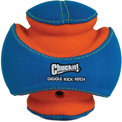 ChuckIt! Kick Fetch Dog Toy Ball With Giggle Sounds, Small