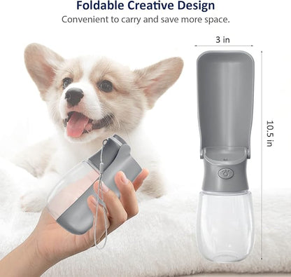 WePet Foldable Portable Dog Water Bottle Puppy Water Dispenser with Drinking Feeder, 12 OZ, High-temperature Resistant Leak Proof for Pets Outdoor Walking, Hiking, Travel, Food Grade Plastic BPA Free
