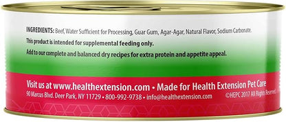 Health Extension Wet Dog Food, Gluten and Grain-Free, Healthy Natural Food Canned for Puppies, Beef Recipe
