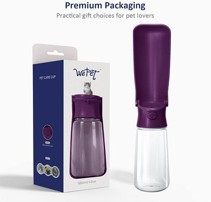 WePet Foldable Portable Dog Water Bottle Puppy Water Dispenser with Drinking Feeder, 19 OZ, High-temperature Resistant Leak Proof for Pets Outdoor Walking, Hiking, Travel, Food Grade Plastic BPA Free