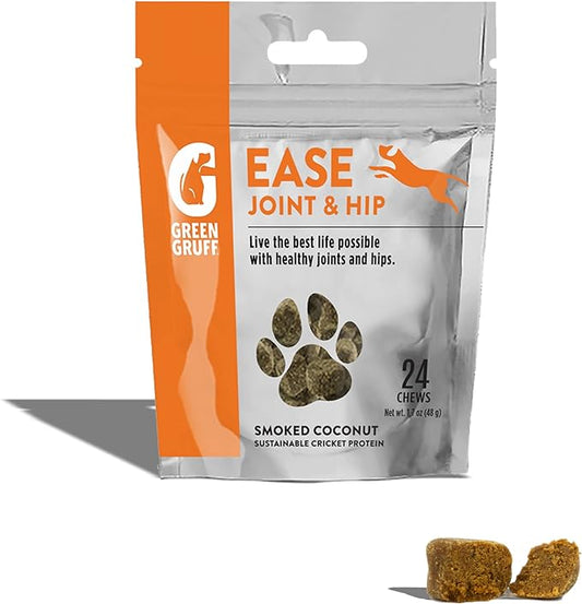 Green Gruff Ease - Dog Joint and Hip Supplement, Joint Supplement for Dogs, Arthritis Pain Relief for Dogs - Organic Dog Arthritis Supplement w/Glucosamine, MSM, Turmeric - Made in USA - 24 Chews