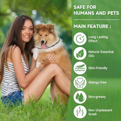 4 Pack Flea Collar for Dogs, Natural Flea and Tick Collar for Dogs, 8-Month Flea and Tick Prevention for Dogs, Dog Flea & Tick Control, Water Resistant Dog Flea Collar for Dogs Puppies, Gray
