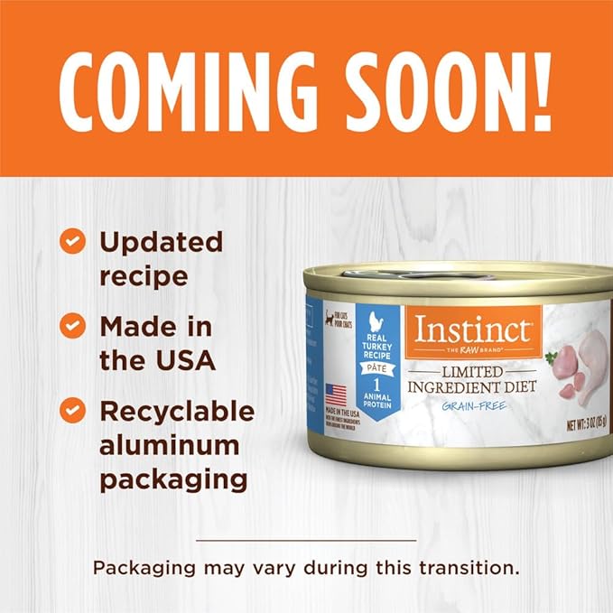 Instinct Limited Ingredient Diet Grain Free Real Turkey Recipe Natural Wet Canned Cat Food by Nature's Variety, 3 oz. Cans (Case of 24)
