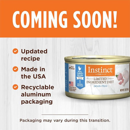 Instinct Limited Ingredient Diet Grain Free Real Turkey Recipe Natural Wet Canned Cat Food by Nature's Variety, 3 oz. Cans (Case of 24)