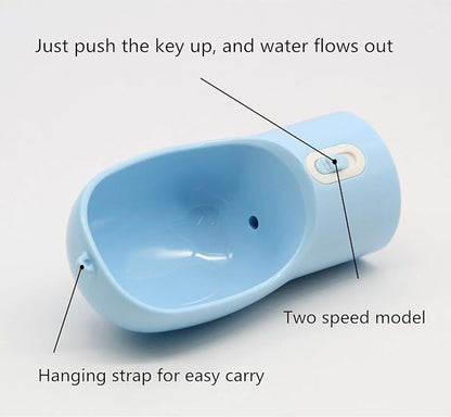 Outdoor Dog Water Bottle Dispenser - Leak Proof Water Bottle for dogs On The Go with Food Container Multifunctional Travel Dog Water Bottle（Blue）