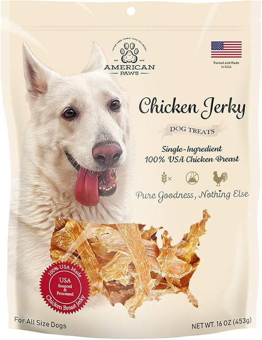Chicken Jerky Dog Treats Made in USA All Natural (1 LB)