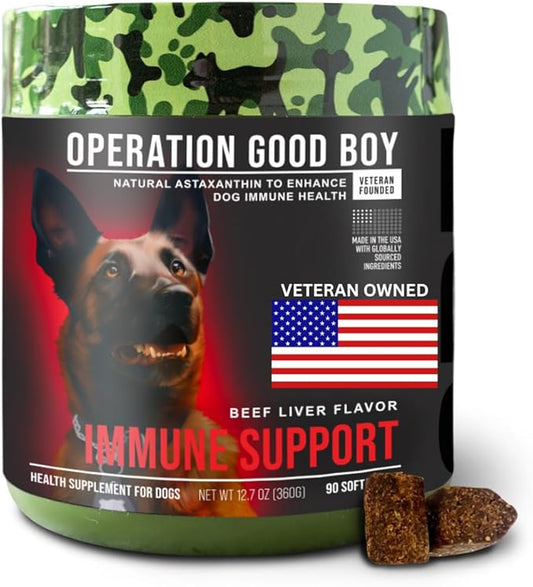 Operation Good Boy - SRE: Immunity Supplement for Pets - 90 Count Soft Chews - 12.7oz - Made Natural Ingredients - Veteran Owned